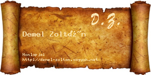 Demel Zoltán névjegykártya